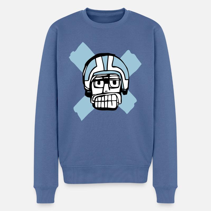 Junior - Männer Premium Bio Pullover - Taubenblau