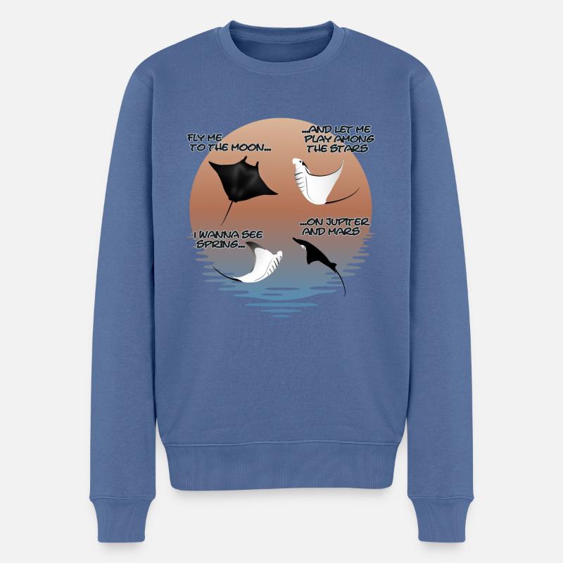 Mantarochen Lustig - Männer Premium Bio Pullover - Taubenblau