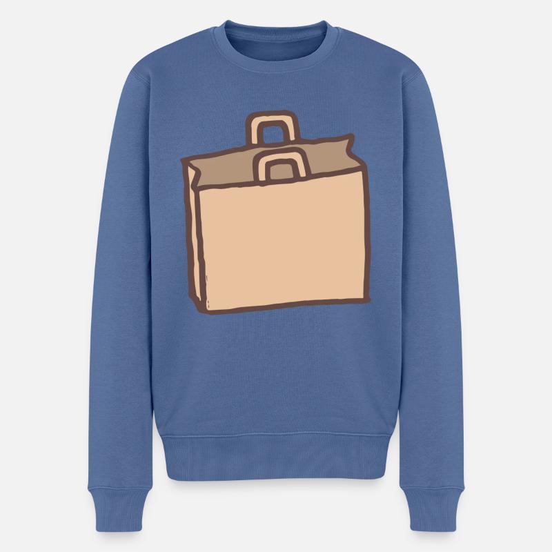 Einkaufen - Tüte - Umwelt - Männer Premium Bio Pullover - Taubenblau