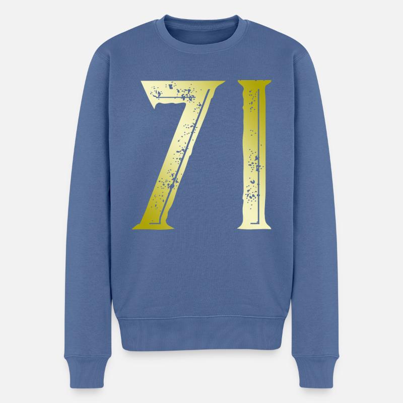 71 Zahl Symbol - Männer Premium Bio Pullover - Taubenblau