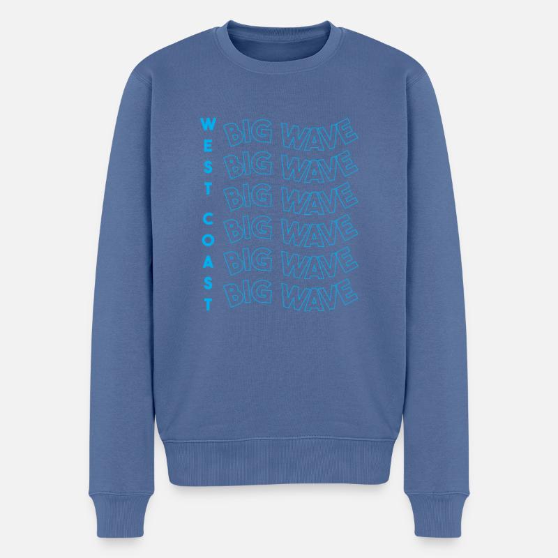 côte ouest big wave Surfing Session Surfer Funny - Pull Premium bio Homme - bleu pigeon
