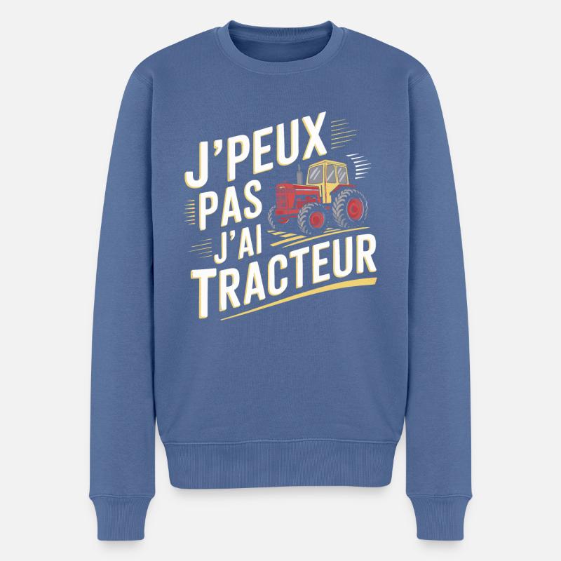 J'peux pas j'ai tracteur - Pull Premium bio Homme - bleu pigeon