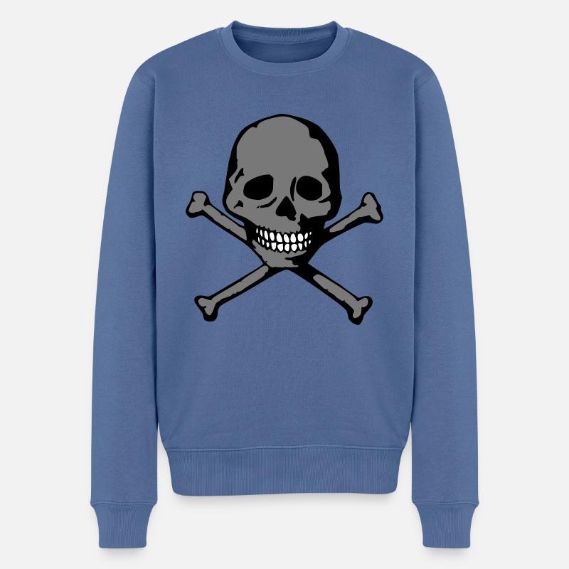 Crâne (dents blanches) - Pull Premium bio Homme - bleu pigeon