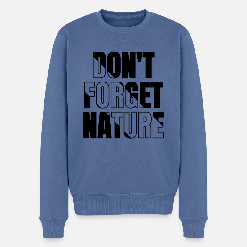 N’oubliez pas la nature (bw) - Pull Premium bio Homme - bleu pigeon