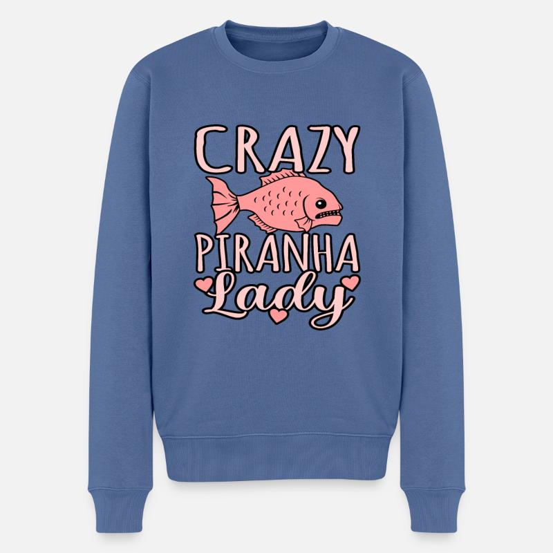 Piranha - Männer Premium Bio Pullover - Taubenblau