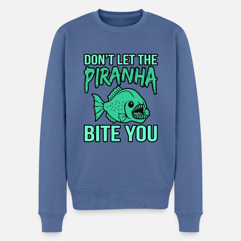 Piranha - Männer Premium Bio Pullover - Taubenblau
