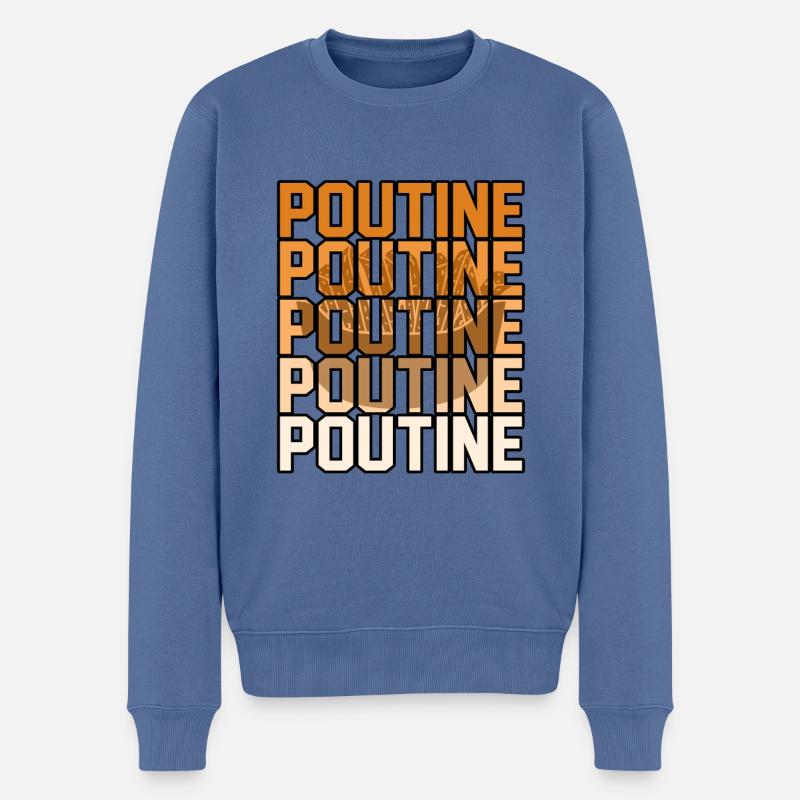 Poutine Kanadisches Fastfood - Männer Premium Bio Pullover - Taubenblau