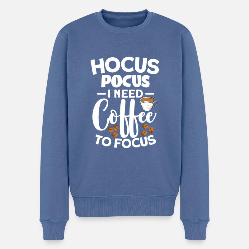 Kaffee - Männer Premium Bio Pullover - Taubenblau