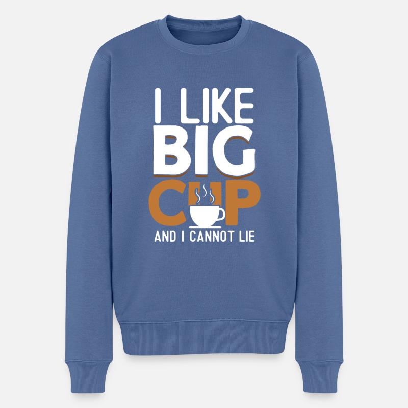 Kaffee - Männer Premium Bio Pullover - Taubenblau