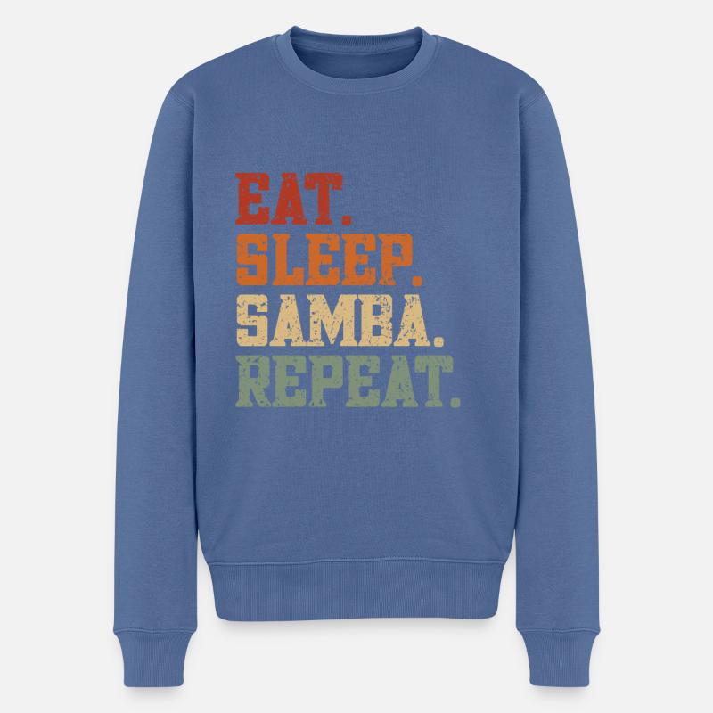 Samba - Männer Premium Bio Pullover - Taubenblau