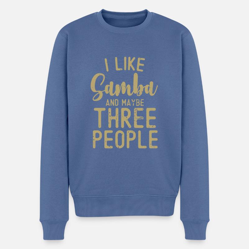 Samba - Männer Premium Bio Pullover - Taubenblau