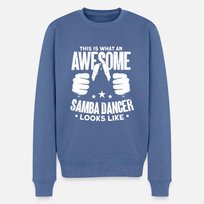 Samba - Männer Premium Bio Pullover - Taubenblau