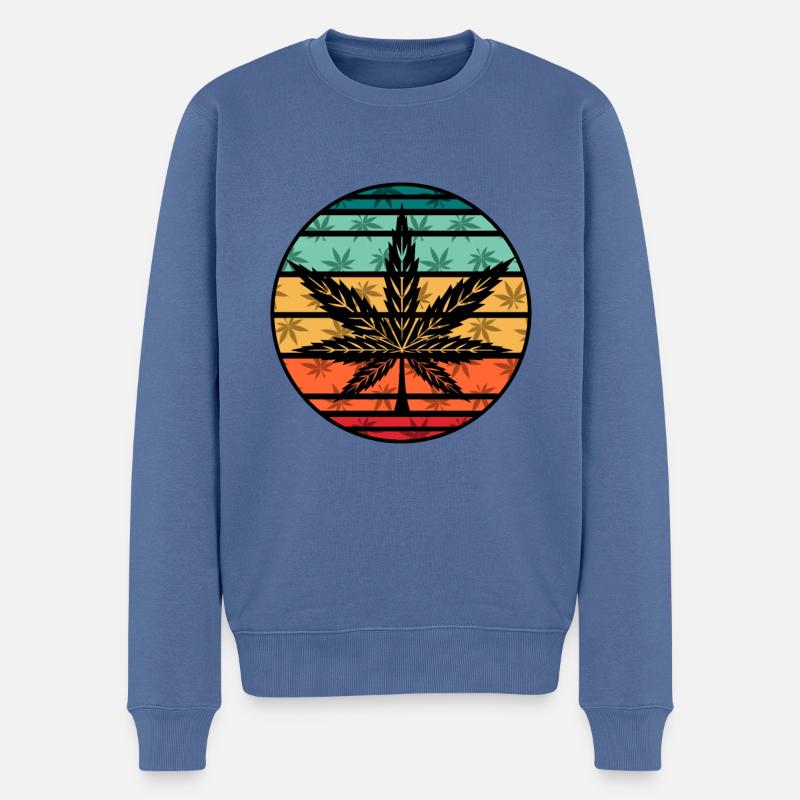 Cannabis - Männer Premium Bio Pullover - Taubenblau