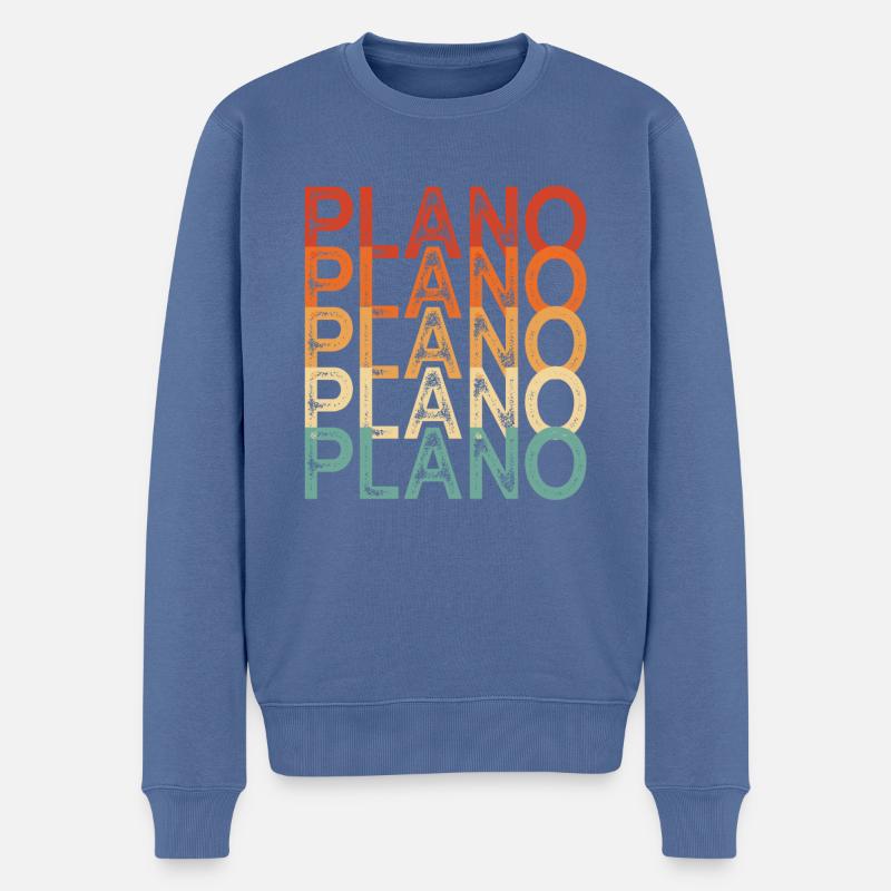 Plano Texas - Männer Premium Bio Pullover - Taubenblau