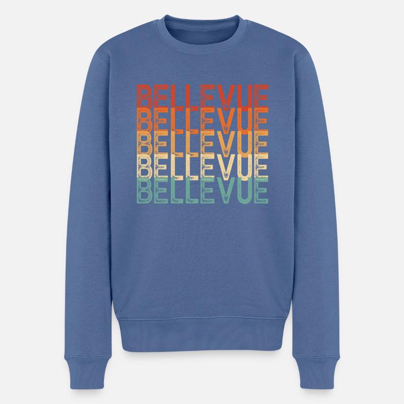Bellevue - Männer Premium Bio Pullover - Taubenblau
