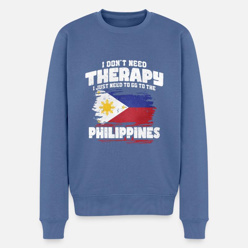 Philippines - Pull Premium bio Homme - bleu pigeon