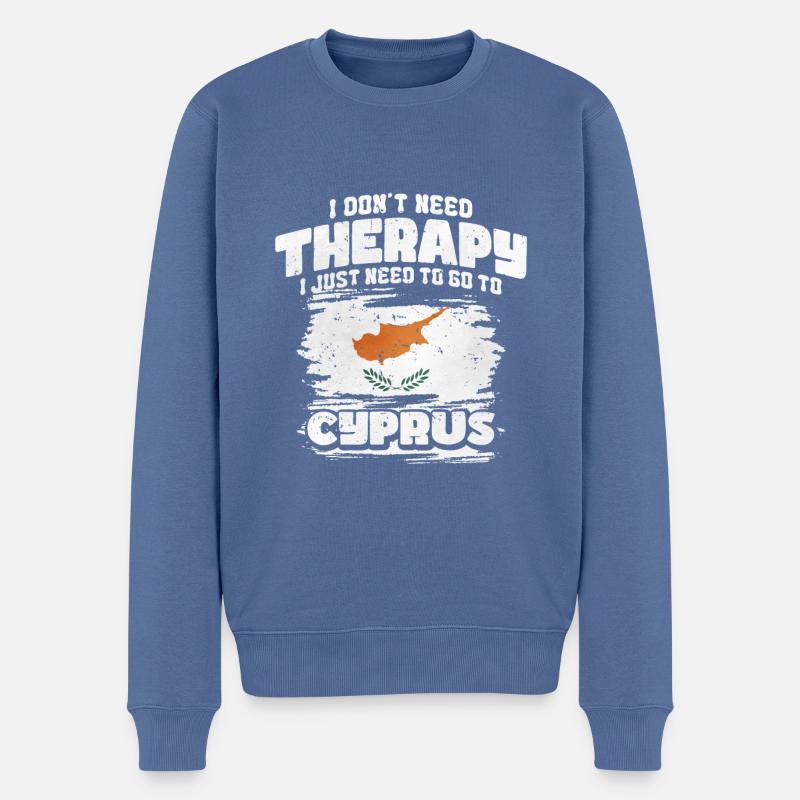 Chypre - Pull Premium bio Homme - bleu pigeon