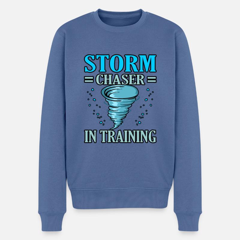 Tornado - Männer Premium Bio Pullover - Taubenblau