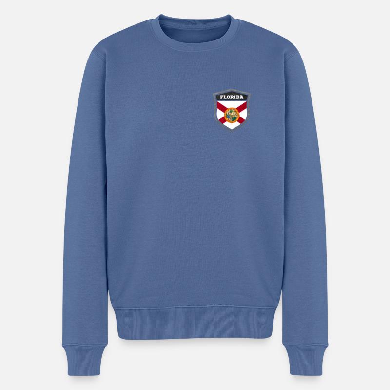 Florida - Männer Premium Bio Pullover - Taubenblau