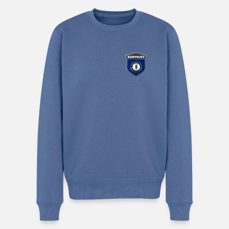 Kentucky - Männer Premium Bio Pullover - Taubenblau