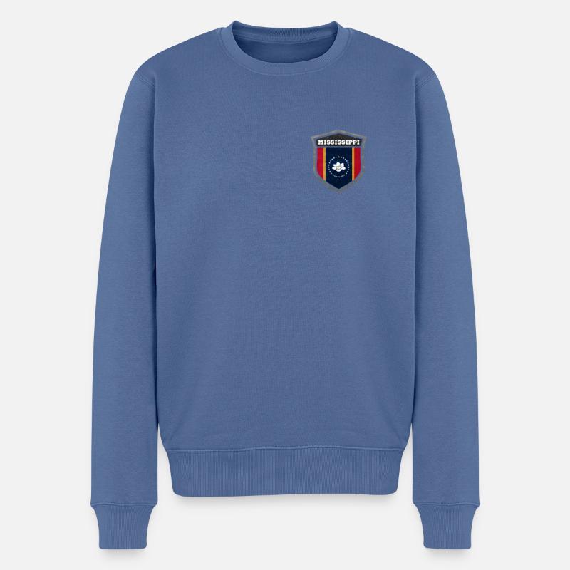 Mississippi - Männer Premium Bio Pullover - Taubenblau