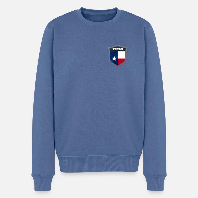 Texas - Männer Premium Bio Pullover - Taubenblau