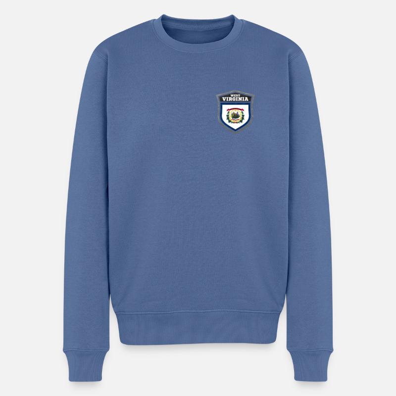 West Virginia - Männer Premium Bio Pullover - Taubenblau