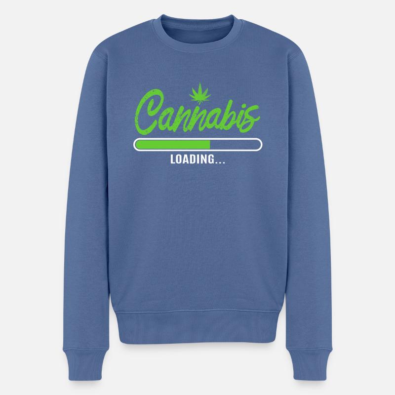 Feuille de cannabis - Pull Premium bio Homme - bleu pigeon