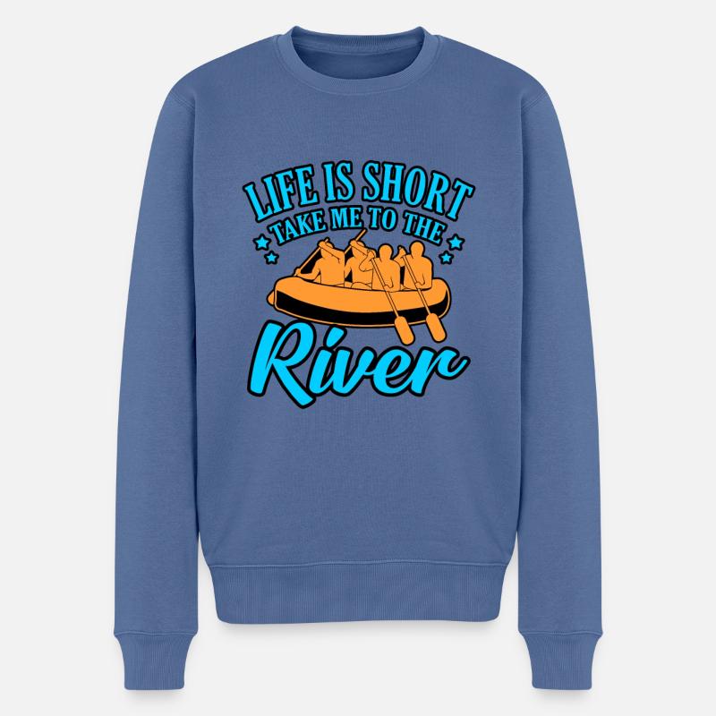 River rafting leben - Männer Premium Bio Pullover - Taubenblau