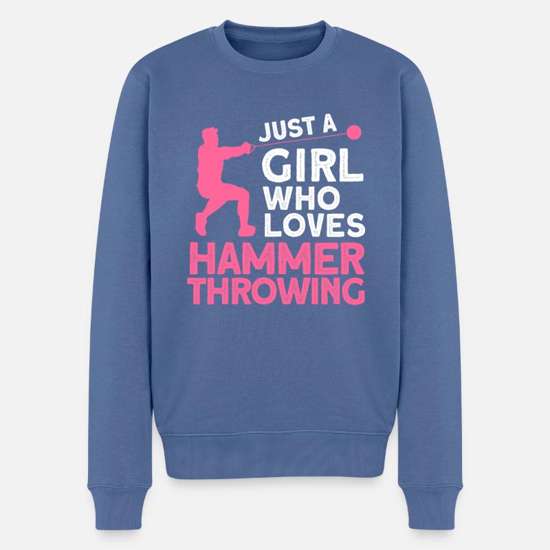 Lancer de marteau - Pull Premium bio Homme - bleu pigeon