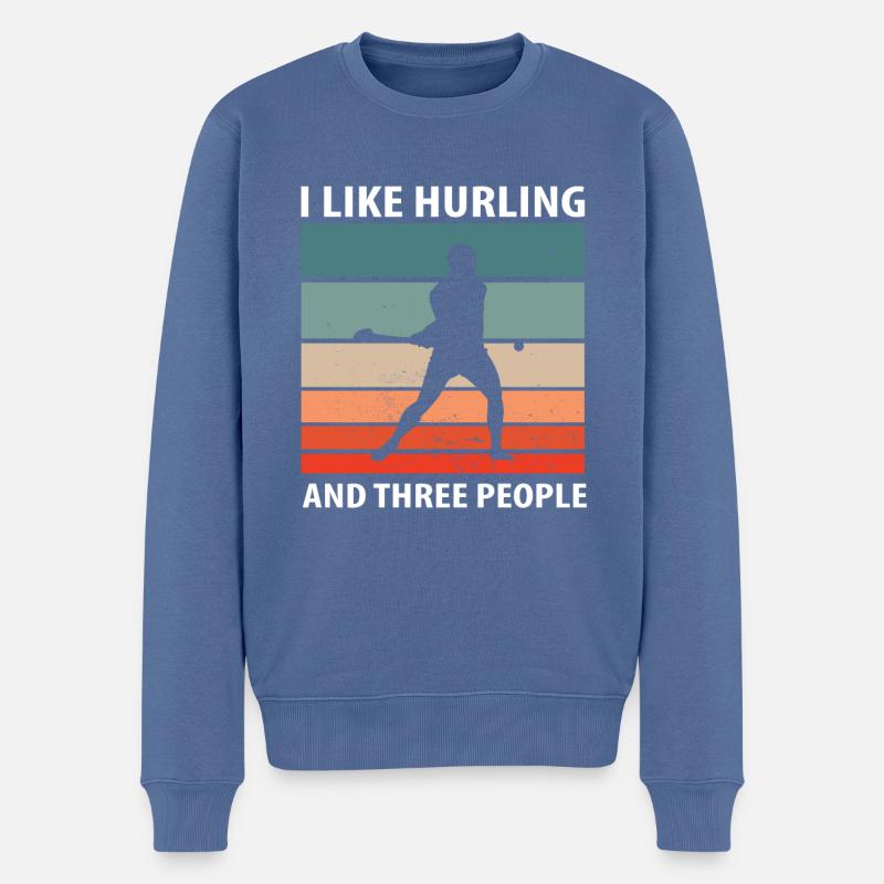 Schleudern Hurling - Männer Premium Bio Pullover - Taubenblau