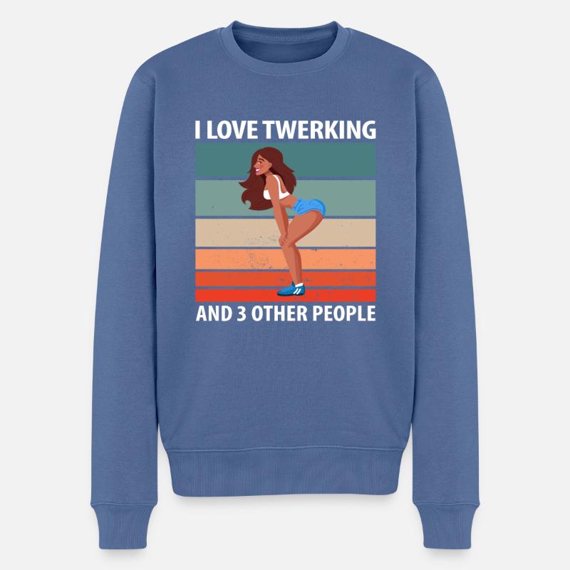 Twerking - Pull Premium bio Homme - bleu pigeon