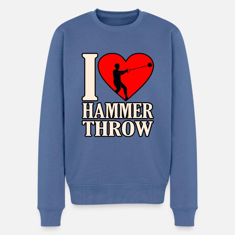 J’adore lancer de marteau - Pull Premium bio Homme - bleu pigeon