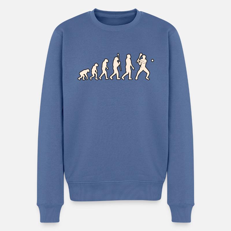 Hurling evolution - Männer Premium Bio Pullover - Taubenblau