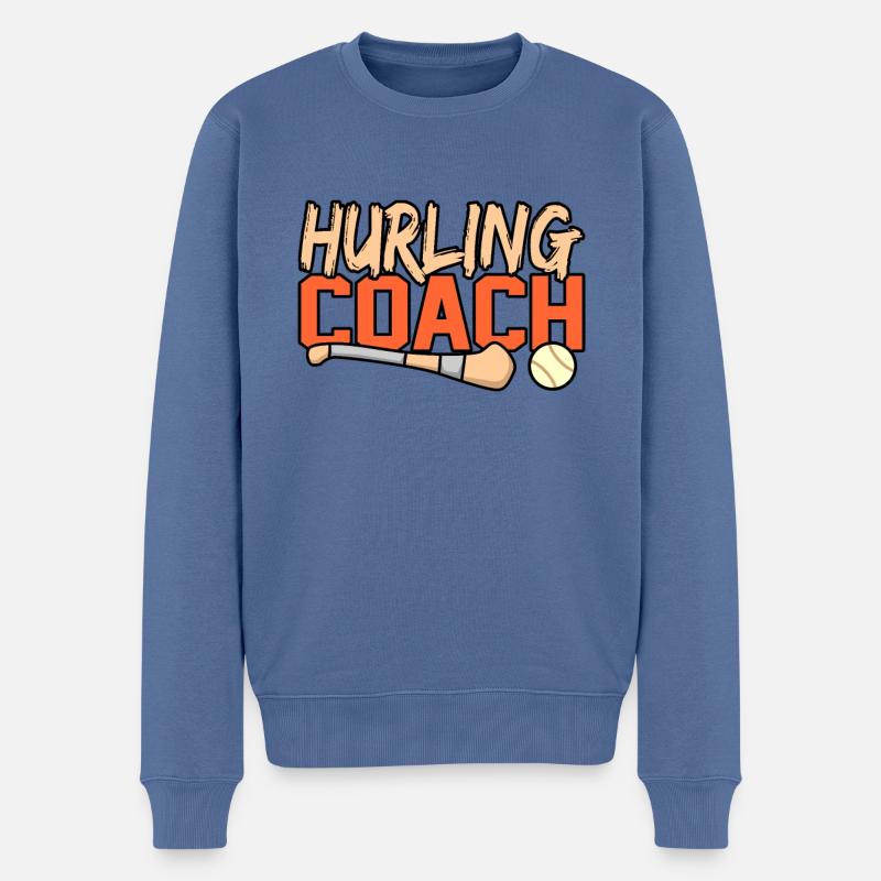 Hurling trainer - Männer Premium Bio Pullover - Taubenblau
