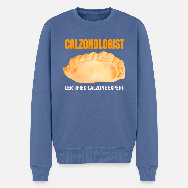 Calzone Pizza Cadeau - Pull Premium bio Homme - bleu pigeon