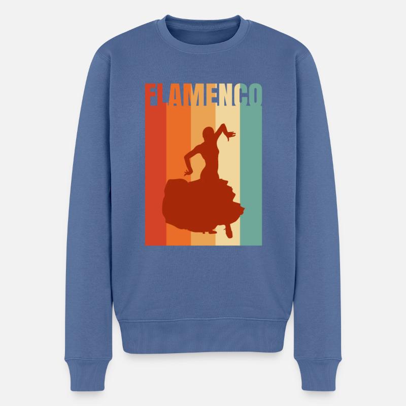 Flamenco - Männer Premium Bio Pullover - Taubenblau