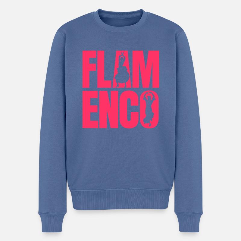 Flamenco - Männer Premium Bio Pullover - Taubenblau