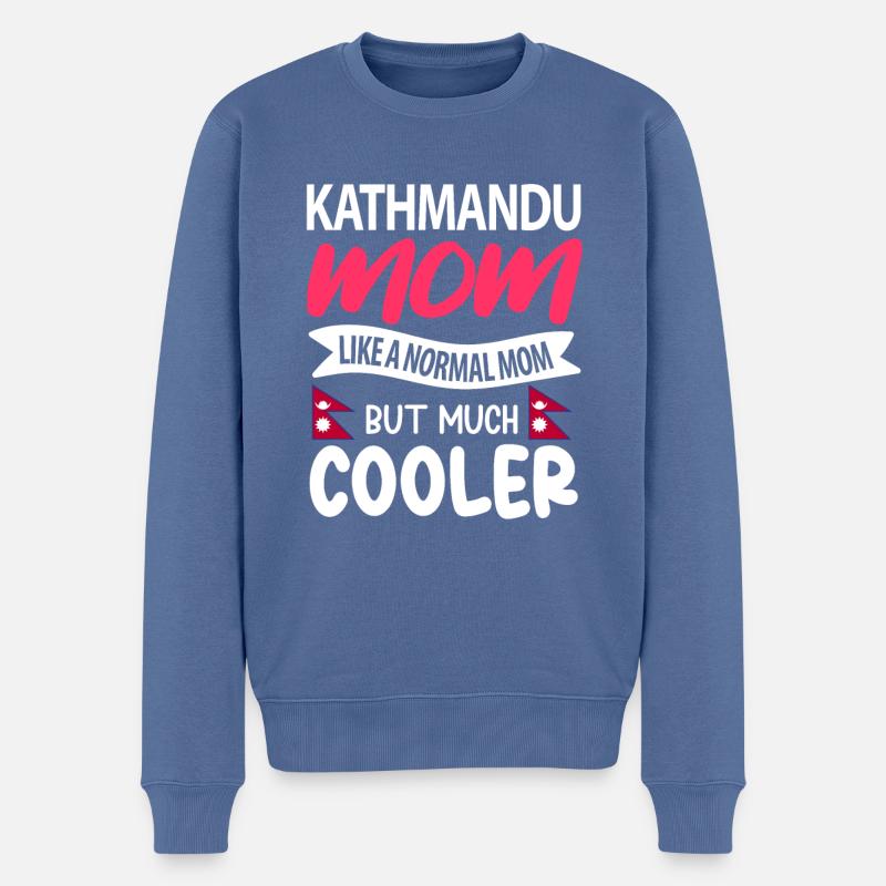 Kathmandu - Männer Premium Bio Pullover - Taubenblau