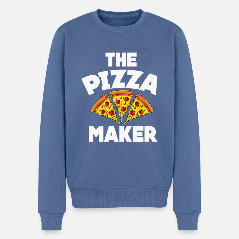 Pizza - Pull Premium bio Homme - bleu pigeon