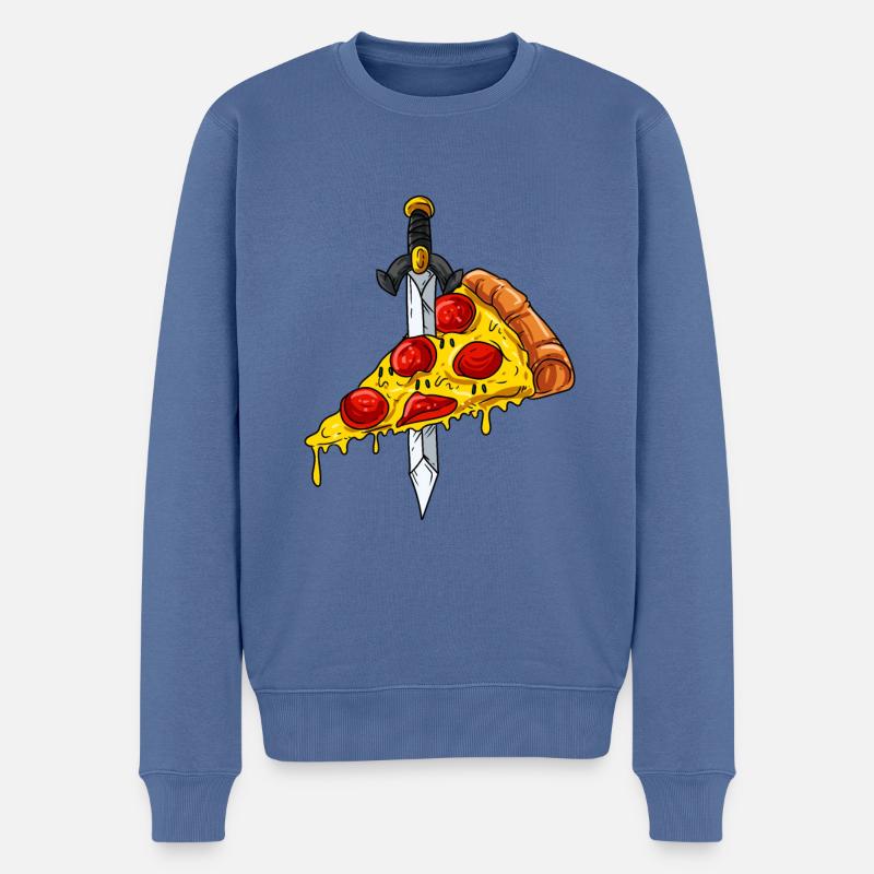 Pizza - Pull Premium bio Homme - bleu pigeon