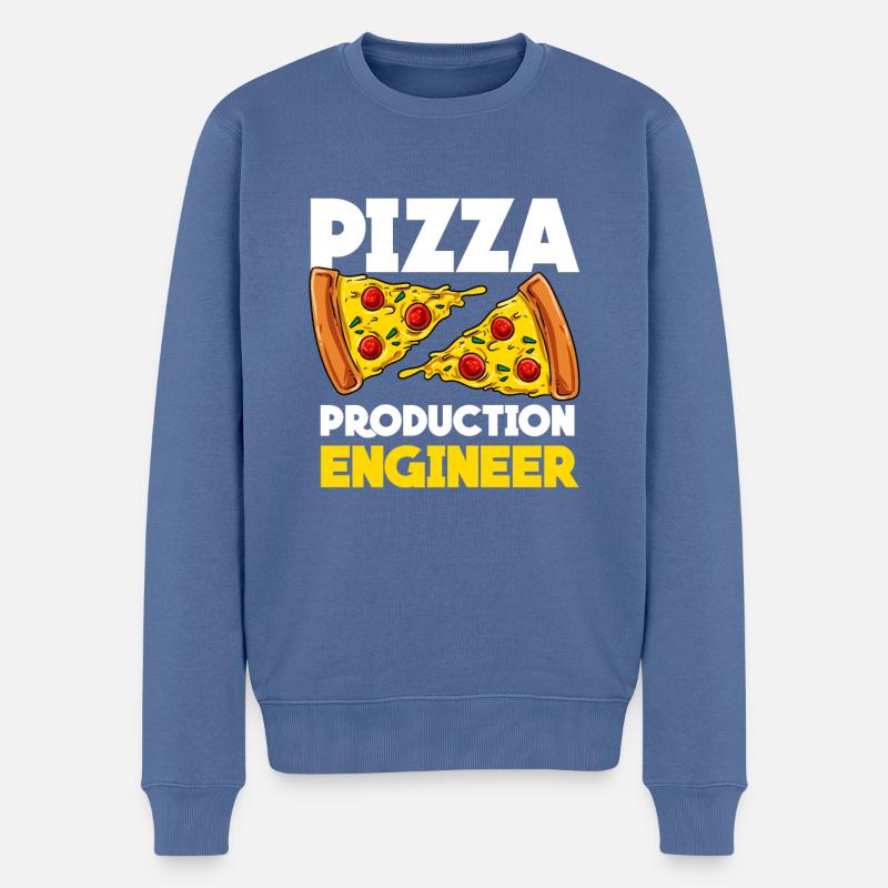 Pizza - Männer Premium Bio Pullover - Taubenblau