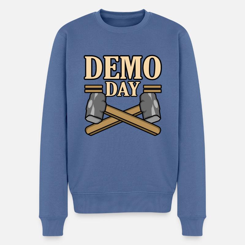 Haus Zerstörung Renovierung Geschenk - Männer Premium Bio Pullover - Taubenblau