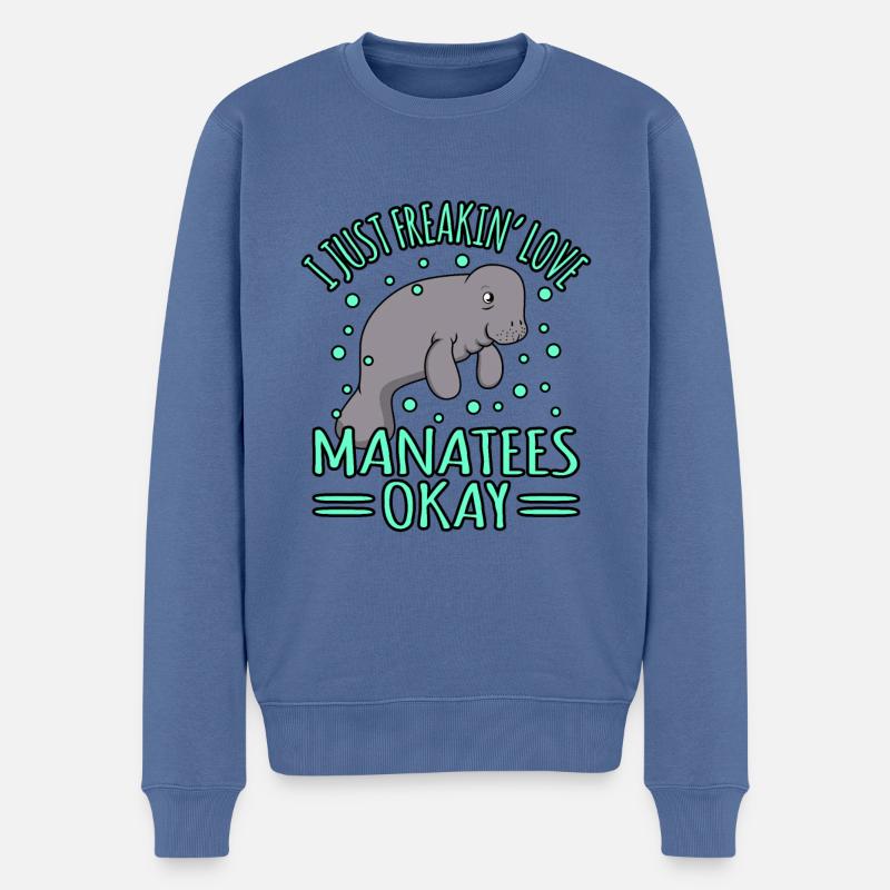 Seekuh - Männer Premium Bio Pullover - Taubenblau