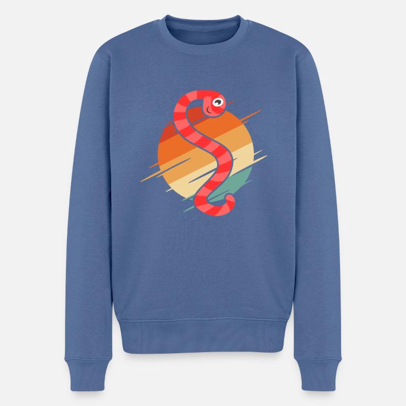 Cadeau vers de compost - Pull Premium bio Homme - bleu pigeon