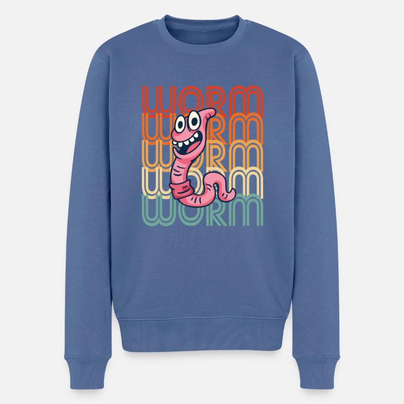 Cadeau vers de compost - Pull Premium bio Homme - bleu pigeon