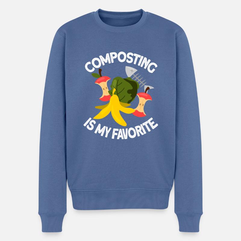Kompost orme gave - Økologisk premium-sweatshirt til mænd - dueblå