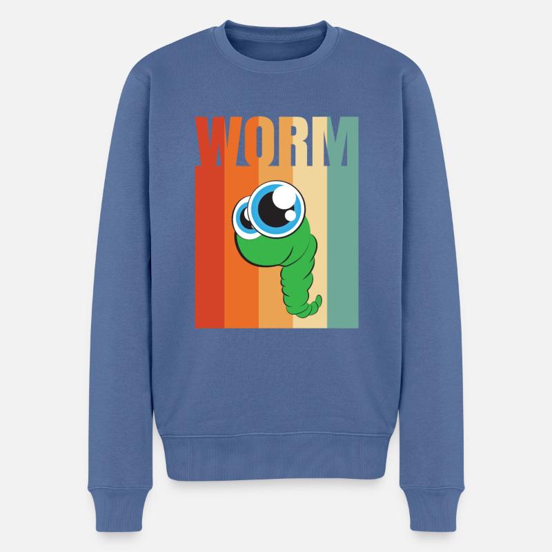 Cadeau vers de compost - Pull Premium bio Homme - bleu pigeon