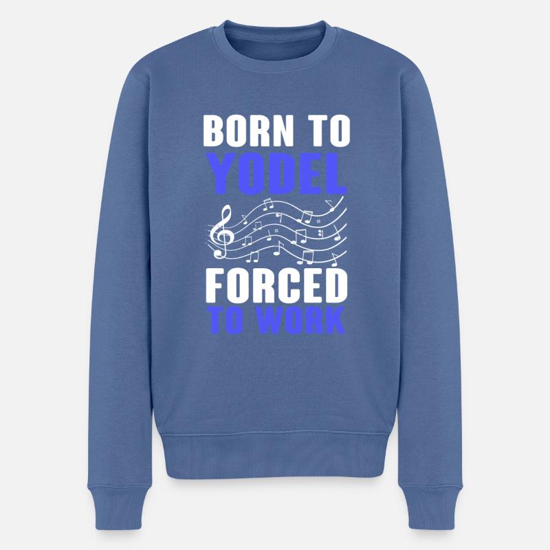 Jodeln - Männer Premium Bio Pullover - Taubenblau