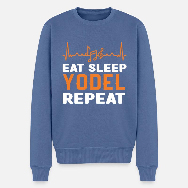 Jodeln - Männer Premium Bio Pullover - Taubenblau